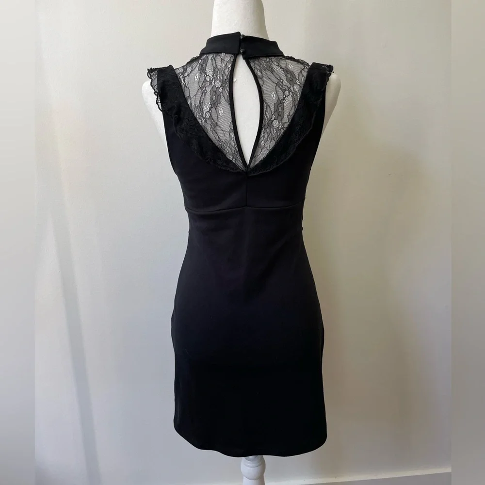Free People Size Small Black Bodycon Stretchy Lace Dress